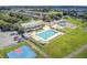 Aerial shot of the community pool, playground, and basketball court offering fun recreational activities for all ages at 312 Germander Ave, Summerville, SC 29483