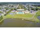 Overhead view of community clubhouse, swimming pool, and recreation area, with a pond, basketball court, and playground at 312 Germander Ave, Summerville, SC 29483