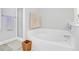 Bright main bathroom with soaking tub and glass enclosed shower at 312 Germander Ave, Summerville, SC 29483