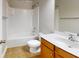 Bathroom featuring a bathtub with shower, toilet, single sink vanity, and a mirror at 3198 Conservancy Ln, Charleston, SC 29414