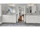 Bright bathroom with double vanities and sleek marble countertops at 3224 Hatchway Dr, Mount Pleasant, SC 29466