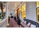 Charming front porch with bench, and column-lined porch at 3224 Hatchway Dr, Mount Pleasant, SC 29466