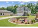 Landscaped backyard with a cozy fire pit area, perfect for outdoor gatherings and relaxation at 352 Matuskovic Dr, Charleston, SC 29414