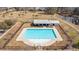 An aerial view of the community pool and pool house at 404 Norwood Ct, Moncks Corner, SC 29461