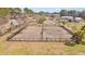 An aerial view of the community volleyball court at 404 Norwood Ct, Moncks Corner, SC 29461