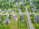 Aerial view of a residential neighborhood showcasing well-maintained homes and yards, with convenient street access at 412 Beverly Dr, Summerville, SC 29485