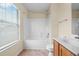 Bathroom with a bathtub, shower, toilet, and vanity at 412 Beverly Dr, Summerville, SC 29485