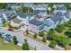 Aerial view showcasing a colorful neighborhood with tree-lined streets at 4419 Louisa Lane Ln, North Charleston, SC 29405