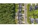 Overhead view showcases houses with well-kept lawns and tree lined street near wooded area at 491 Foxbank Plantation Blvd, Moncks Corner, SC 29461