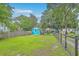 Expansive backyard featuring a well-manicured lawn, shed, and fenced perimeter at 4928 Durant Ave, North Charleston, SC 29405