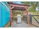 Outdoor cooking station featuring a stainless steel grill and a wooden pergola at 4928 Durant Ave, North Charleston, SC 29405
