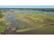 Scenic aerial view showcases the marsh, waterways and a dock extending into the water at 5084 Timber Race Crse, Hollywood, SC 29449