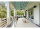 Covered outdoor patio with comfortable seating and dining area, perfect for entertaining and relaxation at 55 Seagrass Ln, Isle of Palms, SC 29451