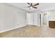 A spacious main bedroom featuring wood floors and an en-suite bathroom at 703 Temple Rd # A, Ladson, SC 29456