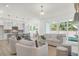 An open concept living room flowing into the kitchen with modern cabinetry and stainless steel appliances at 1009 Field Sparrow Dr # Cc3-2-6, Ravenel, SC 29470