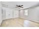 Spacious bedroom with wood floor, ceiling fan, and double closets at 1052 Yorktown Dr, Charleston, SC 29412