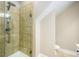 Updated shower with glass door and tile surround at 114 Grand Palm Ln, Summerville, SC 29485