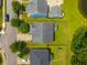 Aerial view showcases backyard, patio, and proximity to neighborhood amenities at 135 Gaslight Blvd, Summerville, SC 29483