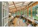 Well-lit greenhouse interior with storage shelves and transparent ceiling at 150 Riverbend Ln, Ridgeville, SC 29472