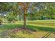 Backyard view of a pond with mature trees and lush landscaping at 173 Silver Cypress Cir, Summerville, SC 29485