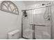 Bathroom features a tiled shower with a glass door and a comfort height toilet at 190 Darcy Ave, Goose Creek, SC 29445