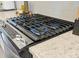 Close-up shot of a gas range with blue flames and stainless steel features at 203 Symphony Ave, Summerville, SC 29486