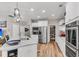 Bright kitchen featuring an island with seating, stainless steel appliances, and ample cabinet space at 2226 Arthur Rose Ln, Johns Island, SC 29455