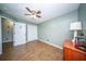 Light filled bedroom features closet and view from open door at 229 Lindy Creek Rd, Goose Creek, SC 29445