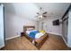 This main bedroom features vaulted ceilings, a ceiling fan and lots of natural light at 229 Lindy Creek Rd, Goose Creek, SC 29445