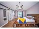 This main bedroom features vaulted ceilings, a ceiling fan and a large closet at 229 Lindy Creek Rd, Goose Creek, SC 29445