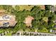 Aerial view of vacant lot location surrounded by trees, showcasing the property's potential for development at 2640 Battle Trail Dr, Johns Island, SC 29455