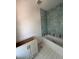 Partially finished bathroom featuring blue tile accent wall, white vanity, and tile flooring at 2706 Old Oak Walk, Seabrook Island, SC 29455