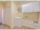 Convenient laundry room features ample storage, a utility sink, and white cabinets at 271 Village Stone Cir, Summerville, SC 29486