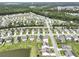 Expansive aerial view of a well-maintained neighborhood with lush greenery and a community pond at 316 Knawl Rd, Moncks Corner, SC 29461