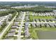 Aerial view of a subdivision featuring homes and green spaces with sidewalks and a pond at 316 Knawl Rd, Moncks Corner, SC 29461