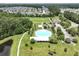 Aerial view of a pool near athletic fields and playground for a range of activities at 316 Knawl Rd, Moncks Corner, SC 29461
