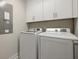 Functional laundry room with storage cabinets and modern washer and dryer at 3705 Sandy Gate Ln, Mount Pleasant, SC 29466