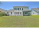 Expansive backyard with a well-manicured lawn, covered patio, and a relaxing hot tub at 420 Oak View Way, Summerville, SC 29483