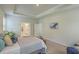 Bright bedroom with carpet, trey ceiling, and ensuite bathroom seen through the open doorway at 420 Oak View Way, Summerville, SC 29483