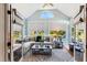 Inviting living room featuring vaulted ceilings, lots of natural light, and an open doorway at 5394 Clairmont Ln, North Charleston, SC 29420