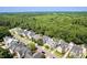 Aerial view of a neighborhood surrounded by a lush green forest, showcasing a serene setting at 578 Delafield Dr, Summerville, SC 29483