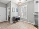 Bright eat-in area features a stylish light fixture, plantation shutters, and plenty of natural light at 578 Delafield Dr, Summerville, SC 29483