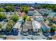 A charming neighborhood is displayed from above with unique houses and a convenient street layout at 6 Dewey St, Charleston, SC 29403