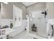 A luxurious bathroom featuring a glass-enclosed shower and modern fixtures at 68 Vanderhorst St # B, Charleston, SC 29403