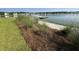 Scenic view of the pond with dock and landscaping, showcasing the community's natural beauty at 6976 Pumpkinseed Dr, Johns Island, SC 29455