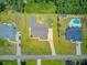 An aerial view of the property showcasing the expansive grounds, home, and surrounding neighborhood at 708 Tierra Loop, Summerville, SC 29483