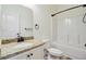 Bathroom with granite countertop and shower at 708 Tierra Loop, Summerville, SC 29483