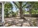 Spacious backyard with mature trees, lush greenery, and partial fencing at 727 Savannah Hwy, Charleston, SC 29407