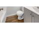 Bathroom with gray vanity and modern fixtures at 120 Apache Dr, Summerville, SC 29483