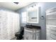 Charming bathroom features a unique vanity, granite countertop and modern black finishes at 137 Salem Creek Dr, Goose Creek, SC 29445